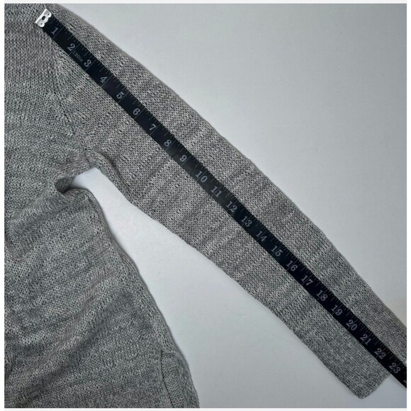 Eileen Fisher XS Open Front Cardigan Gray Organic Linen Knit Sweater Long Sleeve - Picture 9 of 11